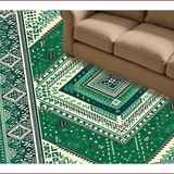 Ultra Soft Area Rug, Non Slip, Stain Resistant, Washable Area Rugs for Living Room, Bedroom, Quaint Rustic Striped Design(Green)