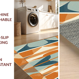 Ultra Soft Area Rug, Non Slip, Stain Resistant, Washable Area Rugs for Living Room, Bedroom, Bright Ocean Wave Inspired Rug(Orange)