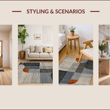 Ultra Soft Area Rug, Non Slip, Stain Resistant, Washable Area Rugs for Living Room, Bedroom, Neutral Brown Slate Bathroom Rustic Handwoven Carpet(Beige)