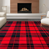 Ultra Soft Area Rug, Non Slip, Stain Resistant, Washable Area Rugs for Living Room, Bedroom, Rustic Vintage Checker Pattern(Red)