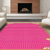 Ultra Soft Area Rug, Non Slip, Stain Resistant, Washable Area Rugs for Living Room, Bedroom, Stylish Distressed Pink Lattice Design(Pink)