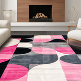 Contemporary Wavy Circular Motif(Pink)