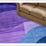 Ultra Soft Area Rug, Non Slip, Stain Resistant, Washable Area Rugs for Living Room, Bedroom, Vibrant Abstract Geometric Aesthetics(Purple)