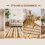 Ultra Soft Area Rug, Non Slip, Stain Resistant, Washable Area Rugs for Living Room, Bedroom, Rustic Earthy Cow Motif(Brown)