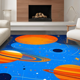 Ultra Soft Area Rug, Non Slip, Stain Resistant, Washable Area Rugs for Living Room, Bedroom, Bright Multi-Colored Learning Mat(Orange)
