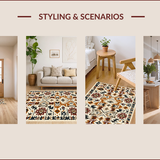 Ultra Soft Area Rug, Non Slip, Stain Resistant, Washable Area Rugs for Living Room, Bedroom, Non-Slip Western Aztec Living Room Rug(Brown)