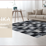 Ultra Soft Area Rug, Non Slip, Stain Resistant, Washable Area Rugs for Living Room, Bedroom, Luxe Minimalist Textured Elegance(Black)