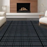 Ultra Soft Area Rug, Non Slip, Stain Resistant, Washable Area Rugs for Living Room, Bedroom, Chic Solid Black Trellis Aesthetic(Black)