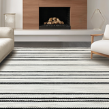 Ultra Soft Area Rug, Non Slip, Stain Resistant, Washable Area Rugs for Living Room, Bedroom, Stylish Soft Neutral Patterned Design(Black)