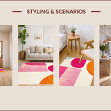 Ultra Soft Area Rug, Non Slip, Stain Resistant, Washable Area Rugs for Living Room, Bedroom, Pink and Gray Bedroom Plush Area Carpet(Pink)