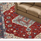 Ultra Soft Area Rug, Non Slip, Stain Resistant, Washable Area Rugs for Living Room, Bedroom, Elegant Ogee Pattern Aesthetic(Red)