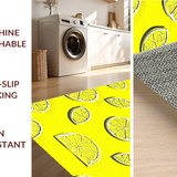 Ultra Soft Area Rug, Non Slip, Stain Resistant, Washable Area Rugs for Living Room, Bedroom, Artistic Lemon Print Delight(Yellow)