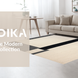 Ultra Soft Area Rug, Non Slip, Stain Resistant, Washable Area Rugs for Living Room, Bedroom, Stylish Transitional Black and Beige(Beige)