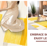 Ultra Soft Area Rug, Non Slip, Stain Resistant, Washable Area Rugs for Living Room, Bedroom, Soft Pastel Colorful Motif(Yellow)