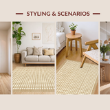 Ultra Soft Area Rug, Non Slip, Stain Resistant, Washable Area Rugs for Living Room, Bedroom, Rustic Warm Beige Decorative Pattern(Beige)