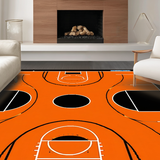 Ultra Soft Area Rug, Non Slip, Stain Resistant, Washable Area Rugs for Living Room, Bedroom, Engaging Vibrant Athletic Visual Style(Orange)