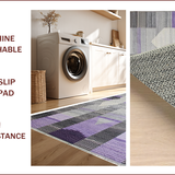 Ultra Soft Area Rug, Non Slip, Stain Resistant, Washable Area Rugs for Living Room, Bedroom, Transitional Grey Lavender Trellis Art(Purple)