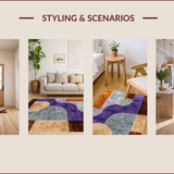 Ultra Soft Area Rug, Non Slip, Stain Resistant, Washable Area Rugs for Living Room, Bedroom, Neutral Abstract Low Pile(Brown)