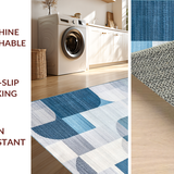 Ultra Soft Area Rug, Non Slip, Stain Resistant, Washable Area Rugs for Living Room, Bedroom, Chic Abstract Soft Surface Design(Blue)