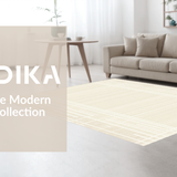 Ultra Soft Area Rug, Non Slip, Stain Resistant, Washable Area Rugs for Living Room, Bedroom, Sleek Ivory Tiled Design Approach(Beige)