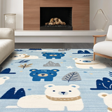 Ultra Soft Area Rug, Non Slip, Stain Resistant, Washable Area Rugs for Living Room, Bedroom, Tender Blue Toned Design(Blue)