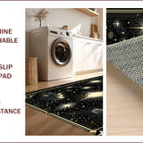 Ultra Soft Area Rug, Non Slip, Stain Resistant, Washable Area Rugs for Living Room, Bedroom, Boho Celestial Black Bedroom Meditation Rug(Black)
