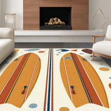 Ultra Soft Area Rug, Non Slip, Stain Resistant, Washable Area Rugs for Living Room, Bedroom, Vibrant Coastal Artwork Display(Orange)