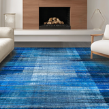 Ultra Soft Area Rug, Non Slip, Stain Resistant, Washable Area Rugs for Living Room, Bedroom, Blue Abstract Rug, Washable, Non-Slip(Blue)
