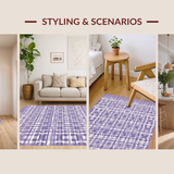 Ultra Soft Area Rug, Non Slip, Stain Resistant, Washable Area Rugs for Living Room, Bedroom, Vibrant Rustic Diamond Arrangement(Purple)