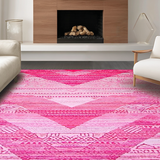 Ultra Soft Area Rug, Non Slip, Stain Resistant, Washable Area Rugs for Living Room, Bedroom, Playful Shaggy Love Design(Pink)
