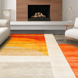 Ultra Soft Area Rug, Non Slip, Stain Resistant, Washable Area Rugs for Living Room, Bedroom, Elegant Earthy Ogee Design(Orange)