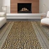 Ultra Soft Area Rug, Non Slip, Stain Resistant, Washable Area Rugs for Living Room, Bedroom, Rustic Earthy Cheetah Aesthetic(Brown)