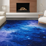 Ultra Soft Area Rug, Non Slip, Stain Resistant, Washable Area Rugs for Living Room, Bedroom, Cosmic Purple and Blue Harmony(Blue)