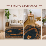 Ultra Soft Area Rug, Non Slip, Stain Resistant, Washable Area Rugs for Living Room, Bedroom, Whimsical Playful Animal Theme Aesthetic(Brown)