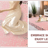 Ultra Soft Area Rug, Non Slip, Stain Resistant, Washable Area Rugs for Living Room, Bedroom, Soft Pastel Animal Print Delight(Pink)