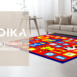 Ultra Soft Area Rug, Non Slip, Stain Resistant, Washable Area Rugs for Living Room, Bedroom, Whimsical ABC Animal Imagery(Blue)