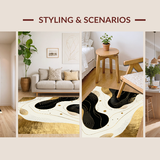 Elegant Softened Gold Linear Shapes(Black)
