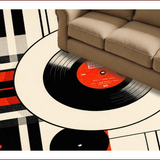 Ultra Soft Area Rug, Non Slip, Stain Resistant, Washable Area Rugs for Living Room, Bedroom, Artistic Striped Vintage Motif(Red)