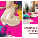 Ultra Soft Area Rug, Non Slip, Stain Resistant, Washable Area Rugs for Living Room, Bedroom, Eclectic Geometric Color Pop(Pink)