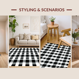 Stylish Modern Striped Plaid Arrangement(Black)
