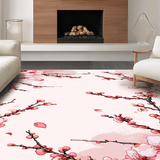 Ultra Soft Area Rug, Non Slip, Stain Resistant, Washable Area Rugs for Living Room, Bedroom, Romantic Branch Floral Elegance(Pink)