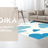 Ultra Soft Area Rug, Non Slip, Stain Resistant, Washable Area Rugs for Living Room, Bedroom, Serene Abstract Sky Motif(Blue)