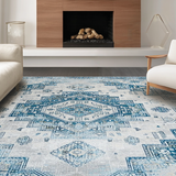Chic Distressed Tiled Design(Blue)