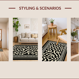 Ultra Soft Area Rug, Non Slip, Stain Resistant, Washable Area Rugs for Living Room, Bedroom, Wildlife Okapi Runner Rug for Hallways(Black)