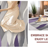 Ultra Soft Area Rug, Non Slip, Stain Resistant, Washable Area Rugs for Living Room, Bedroom, Contemporary Artistic Swirl Design(Purple)