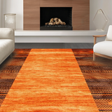 Ultra Soft Area Rug, Non Slip, Stain Resistant, Washable Area Rugs for Living Room, Bedroom, Eclectic Rustic Nature Pattern(Orange)
