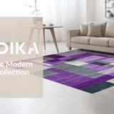 Ultra Soft Area Rug, Non Slip, Stain Resistant, Washable Area Rugs for Living Room, Bedroom, Stylish Lattice Patterned Elegance(Purple)
