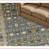Ultra Soft Area Rug, Non Slip, Stain Resistant, Washable Area Rugs for Living Room, Bedroom, Cozy Earth Tone Medallion Design(Gray)