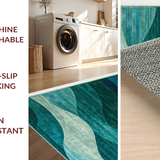 Ultra Soft Area Rug, Non Slip, Stain Resistant, Washable Area Rugs for Living Room, Bedroom, Chic Abstract Organic Flow(Blue)