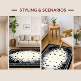 Ultra Soft Area Rug, Non Slip, Stain Resistant, Washable Area Rugs for Living Room, Bedroom, Luxurious Dark Fantasy Rug(White)